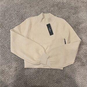 Lulus women’s cream and gold sparkling sweater. NWT